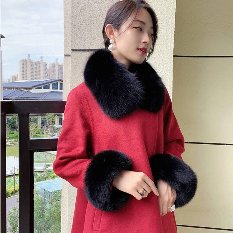 Winter Clothing Pk - 100% 리얼 폭스 모피 칼라 겨울