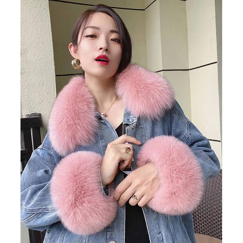 100% 리얼 폭스 모피 칼라 겨울 코트, 후드 모피  - Winter Clothing Pk 리뷰 및 가격