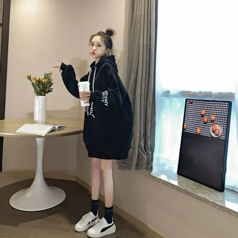 스트리트웨어 플리스 후드 드레스 Y2K 한국 스타일 솔 - Winter Clothing Drawing 리뷰 및 가격