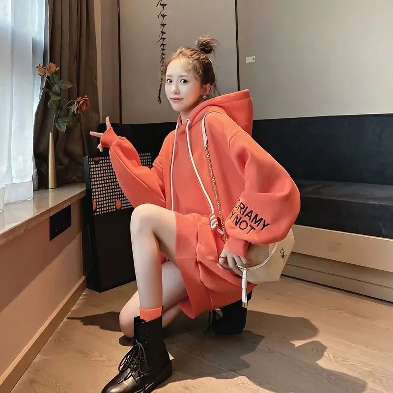 스트리트웨어 플리스 후드 드레스 Y2K 한국 스타일 솔 - Winter Clothing Drawing 리뷰 및 가격
