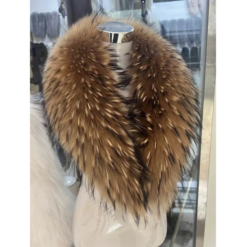 라쿤 퍼 칼라 여성 겨울 퍼 칼라 코트 재킷 숄 여성  - Winter Clothing Pk 리뷰 및 가격